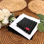 Set of black and white handkerchiefs