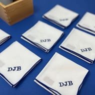 white cotton mens handkerchiefs with monogram