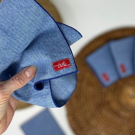 blue flannel handkerchief